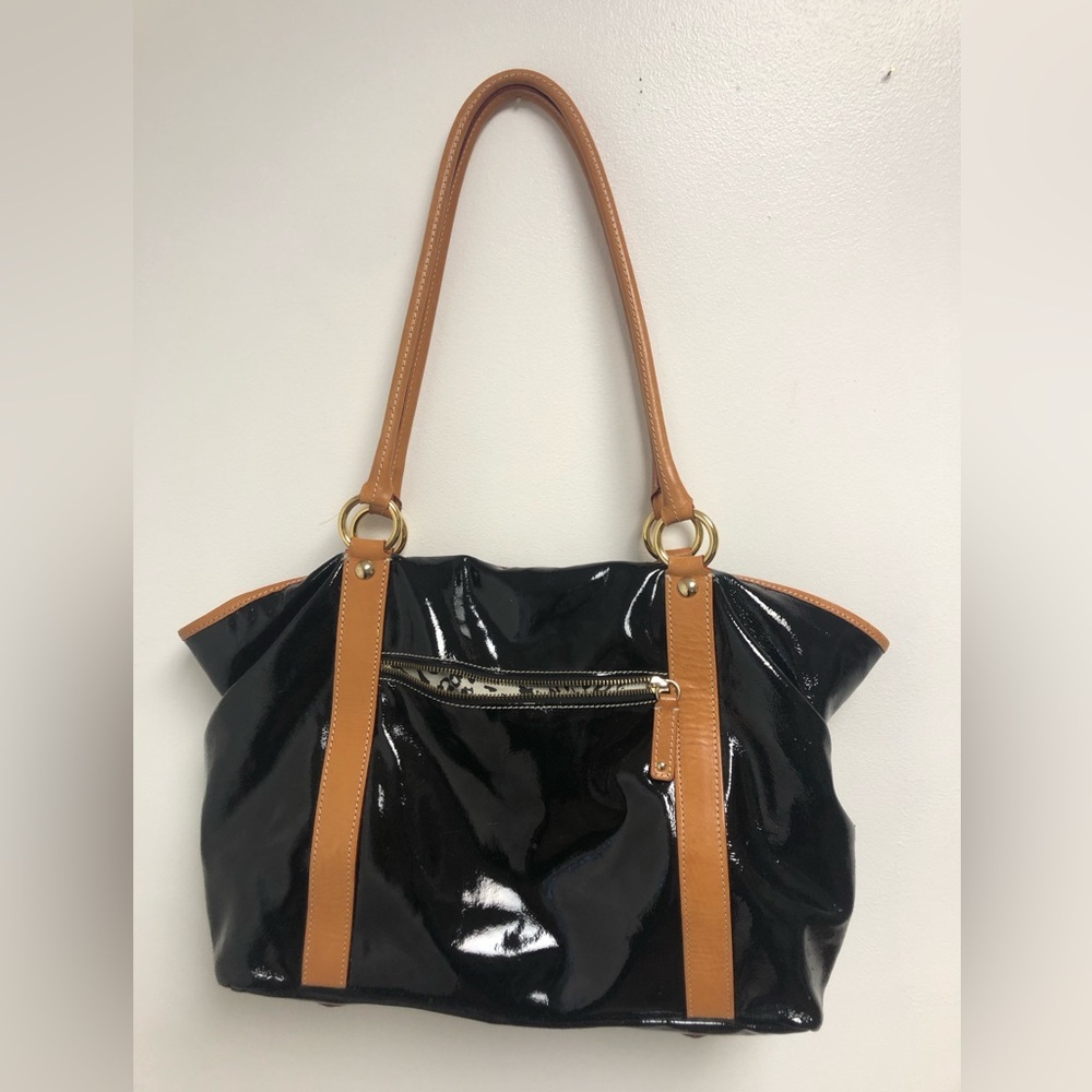 Black Cavalcanti Patent Leather Tote